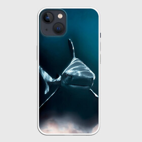 Чехол для iPhone 13 с принтом акула ,  |  | Тематика изображения на принте: fish | sea | shark | акула | водоросли | майки с морем | майки с прикольными рыбками | майки с рыбками | море | морская рыба | морские картинки | морские фото | прикольные рыбки | рыба | рыбка | хищная рыба