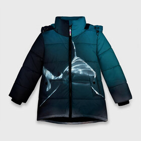 Зимняя куртка для девочек 3D с принтом акула , ткань верха — 100% полиэстер; подклад — 100% полиэстер, утеплитель — 100% полиэстер. | длина ниже бедра, удлиненная спинка, воротник стойка и отстегивающийся капюшон. Есть боковые карманы с листочкой на кнопках, утяжки по низу изделия и внутренний карман на молнии. 

Предусмотрены светоотражающий принт на спинке, радужный светоотражающий элемент на пуллере молнии и на резинке для утяжки. | fish | sea | shark | акула | водоросли | майки с морем | майки с прикольными рыбками | майки с рыбками | море | морская рыба | морские картинки | морские фото | прикольные рыбки | рыба | рыбка | хищная рыба