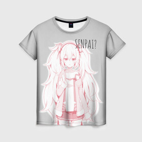 Женская футболка 3D с принтом Kawaii loli anime , 100% полиэфир ( синтетическое хлопкоподобное полотно) | прямой крой, круглый вырез горловины, длина до линии бедер | anime | loli | manga | pink | sempai | senpai | аниме | лоли | манга | розовый | семпай | тян