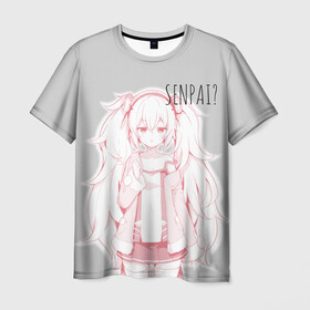 Мужская футболка 3D с принтом Kawaii loli anime , 100% полиэфир | прямой крой, круглый вырез горловины, длина до линии бедер | anime | loli | manga | pink | sempai | senpai | аниме | лоли | манга | розовый | семпай | тян