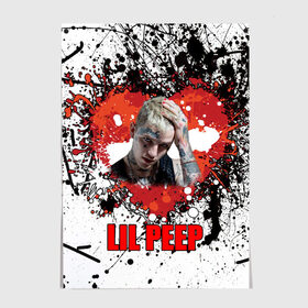 Постер с принтом Lil Peep , 100% бумага
 | бумага, плотность 150 мг. Матовая, но за счет высокого коэффициента гладкости имеет небольшой блеск и дает на свету блики, но в отличии от глянцевой бумаги не покрыта лаком | lil | peep | автор | модель | певец | рэпер | хип хоп | эмо рэп.