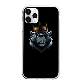 Чехол для iPhone 11 Pro матовый с принтом king , Силикон |  | для детей | для мальчиков | для мужиков | для мужчин | для парней | корона | медведь | россия | царь | черная
