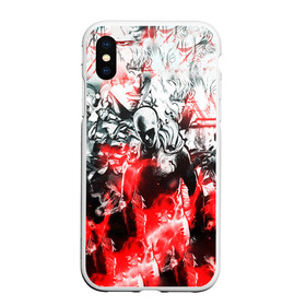 Чехол для iPhone XS Max матовый с принтом One-Punch Man Collage , Силикон | Область печати: задняя сторона чехла, без боковых панелей | anime | comics | man | manga | one | punch | аниме | ванпанчмен | комикс | манга