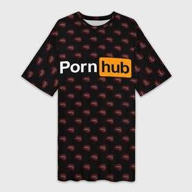 Платье-футболка 3D с принтом PornHub | ПорнХаб (Z) ,  |  | brazzers | hub | бразерс