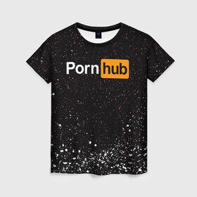 Женская футболка 3D с принтом PornHub , 100% полиэфир ( синтетическое хлопкоподобное полотно) | прямой крой, круглый вырез горловины, длина до линии бедер | brazzers | hub | бразерс