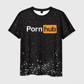 Мужская футболка 3D с принтом PornHub , 100% полиэфир | прямой крой, круглый вырез горловины, длина до линии бедер | brazzers | hub | бразерс