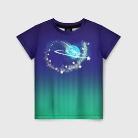 Детская футболка 3D с принтом Планета , 100% гипоаллергенный полиэфир | прямой крой, круглый вырез горловины, длина до линии бедер, чуть спущенное плечо, ткань немного тянется | multarium | travel | детское | звезда | звезды | мультариум | планеты | путешествия | сумки | толстовки
