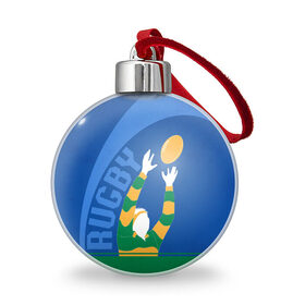 Ёлочный шар с принтом Регби , Пластик | Диаметр: 77 мм | Тематика изображения на принте: rugby | регби | спорт | футбол