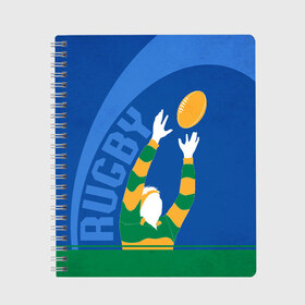 Тетрадь с принтом Регби , 100% бумага | 48 листов, плотность листов — 60 г/м2, плотность картонной обложки — 250 г/м2. Листы скреплены сбоку удобной пружинной спиралью. Уголки страниц и обложки скругленные. Цвет линий — светло-серый
 | rugby | регби | спорт | футбол