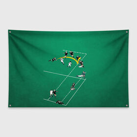 Флаг-баннер с принтом Игра в регби , 100% полиэстер | размер 67 х 109 см, плотность ткани — 95 г/м2; по краям флага есть четыре люверса для крепления | rugby | регби | спорт | футбол