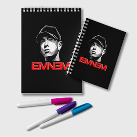 Блокнот с принтом Eminem , 100% бумага | 48 листов, плотность листов — 60 г/м2, плотность картонной обложки — 250 г/м2. Листы скреплены удобной пружинной спиралью. Цвет линий — светло-серый
 | Тематика изображения на принте: eminem | evil | ken kaniff | marshall bruce mathers iii | mm | rap | slim shady | маршалл брюс мэтерс iii | рэп | рэп рок | хип хоп | хорроркор | эминем