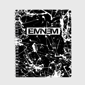Тетрадь с принтом Eminem , 100% бумага | 48 листов, плотность листов — 60 г/м2, плотность картонной обложки — 250 г/м2. Листы скреплены сбоку удобной пружинной спиралью. Уголки страниц и обложки скругленные. Цвет линий — светло-серый
 | Тематика изображения на принте: eminem | evil | ken kaniff | marshall bruce mathers iii | mm | rap | slim shady | маршалл брюс мэтерс iii | рэп | рэп рок | хип хоп | хорроркор | эминем