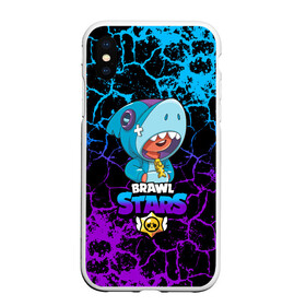 Чехол для iPhone XS Max матовый с принтом BRAWL STARS LEON SHARK , Силикон | Область печати: задняя сторона чехла, без боковых панелей | bib | brawl stars | colt | crow | el brown | leon | leon shark | max | moba | sally leon | shark | акула | берли | биби | бравл старс | браун | ворон | жанр | игра | кольт | леон | леон акула | макс | нита | шелли