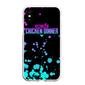 Чехол для iPhone XS Max матовый с принтом Chicken Dinner , Силикон | Область печати: задняя сторона чехла, без боковых панелей | asia | battle | chicken | dinner | duo | epic | guide | lucky | map | miramar | mobile | mortal | pro | royale | solo | winner | битва | лут | пабг | пубг | стрим | топ