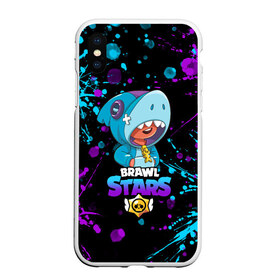 Чехол для iPhone XS Max матовый с принтом BRAWL STARS LEON SHARK , Силикон | Область печати: задняя сторона чехла, без боковых панелей | bib | brawl stars | colt | crow | leon | leon shark | max | moba | sally leon | shark | акула | берли | биби | бравл старс | ворон | жанр | игра | кольт | леон | леон акула | ма | нита | шелли