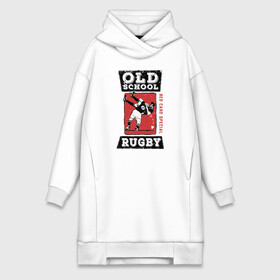 Платье-худи хлопок с принтом Old School Rugby ,  |  | Тематика изображения на принте: rugby | регби | спорт | футбол