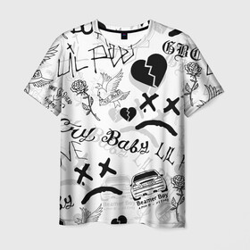 Мужская футболка 3D с принтом LIL PEEP , 100% полиэфир | прямой крой, круглый вырез горловины, длина до линии бедер | lil peep | lil prince | pink | зарубежная музыка | лил пип | маленький принц