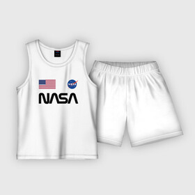 Детская пижама с шортами хлопок с принтом NASA  НАСА ,  |  | nasa | space | space x | илон маск | космос | наса