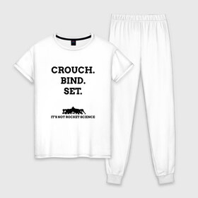 Женская пижама хлопок с принтом Crouch Bind Set , 100% хлопок | брюки и футболка прямого кроя, без карманов, на брюках мягкая резинка на поясе и по низу штанин | rugby | игроки | регби | сборная | спорт | футбол