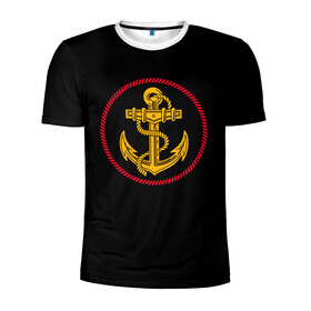 Мужская футболка 3D спортивная с принтом ВМФ , 100% полиэстер с улучшенными характеристиками | приталенный силуэт, круглая горловина, широкие плечи, сужается к линии бедра | army | russia | water | армия | вмф | вода | военный | канат | капитан | корабль | море | морская пехота | моряк | мужик | мужчина | пехота | россия | символ | солдат | флот | якорь
