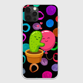 Чехол для iPhone 12 Pro Max с принтом Влюбленные кактус и шарик , Силикон |  | 14 февраля | iloveyou | влюбленным | день влюбленных | люблю | люблю тебя | любовь | милая | милота | милый | нежность | признание | признание в любви | сердечко | сердце
