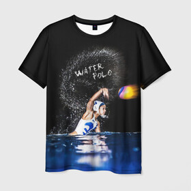 Мужская футболка 3D с принтом Water polo , 100% полиэфир | прямой крой, круглый вырез горловины, длина до линии бедер | polo | water polo | вода | водное поло | водный спорт | плавание | пловец | поло | спорт