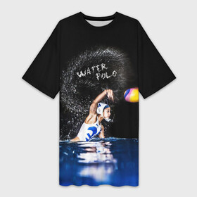 Платье-футболка 3D с принтом Water polo ,  |  | polo | water polo | вода | водное поло | водный спорт | плавание | пловец | поло | спорт