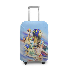 Чехол для чемодана 3D с принтом Water polo players , 86% полиэфир, 14% спандекс | двустороннее нанесение принта, прорези для ручек и колес | polo | water polo | вода | водное поло | водный спорт | плавание | пловец | поло | спорт