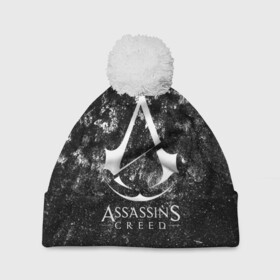 Шапка 3D c помпоном с принтом ASSASSIN`S CREED , 100% полиэстер | универсальный размер, печать по всей поверхности изделия | slayer | асасин | ассасин крид | ассассин | тамплиеры