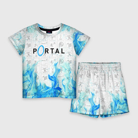 Детский костюм с шортами 3D с принтом PORTAL ,  |  | aperture laboratories | glados | portal | portal 2 | valve | гладос | портал | портал 2 | челл