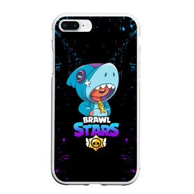 Чехол для iPhone 7Plus/8 Plus матовый с принтом BRAWL STARS LEON SHARK , Силикон | Область печати: задняя сторона чехла, без боковых панелей | bib | brawl stars | colt | crow | el brown | leon | leon shark | max | moba | sally leon | shark | акула | берли | биби | бравл старс | браун | ворон | жанр | игра | кольт | леон | леон акула | макс | нита | шелли