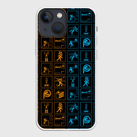 Чехол для iPhone 13 mini с принтом PORTAL ICONS | ПОРТАЛ ИКОНКИ ,  |  | aperture laboratories | glados | portal | portal 2 | valve | гладос | портал | портал 2 | челл