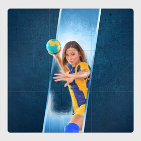 Магнитный плакат 3Х3 с принтом Гандболистка , Полимерный материал с магнитным слоем | 9 деталей размером 9*9 см | Тематика изображения на принте: hand ball | handball | play | игра | игра в ганбол | игра с мячом | мяч | руки | футбол