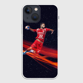 Чехол для iPhone 13 mini с принтом Гандболист ,  |  | Тематика изображения на принте: hand ball | handball | play | игра | игра в ганбол | игра с мячом | мяч | руки | футбол