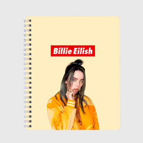 Тетрадь с принтом BILLIE EILISH , 100% бумага | 48 листов, плотность листов — 60 г/м2, плотность картонной обложки — 250 г/м2. Листы скреплены сбоку удобной пружинной спиралью. Уголки страниц и обложки скругленные. Цвет линий — светло-серый
 | Тематика изображения на принте: be | billie | billie eilish | blohsh | ghoul | билли | билли айлиш