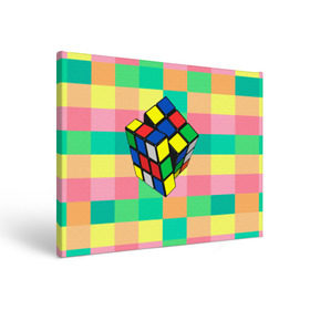 Холст прямоугольный с принтом Кубик Рубика , 100% ПВХ |  | Тематика изображения на принте: игра | интеллект | куб | кубик | рубик | ум