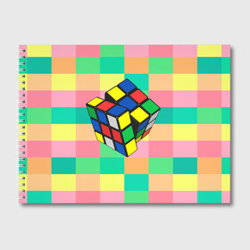 Альбом для рисования с принтом Кубик Рубика , 100% бумага
 | матовая бумага, плотность 200 мг. | Тематика изображения на принте: игра | интеллект | куб | кубик | рубик | ум