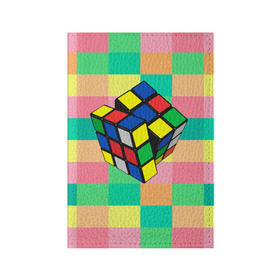 Обложка для паспорта матовая кожа с принтом Кубик Рубика , натуральная матовая кожа | размер 19,3 х 13,7 см; прозрачные пластиковые крепления | Тематика изображения на принте: игра | интеллект | куб | кубик | рубик | ум