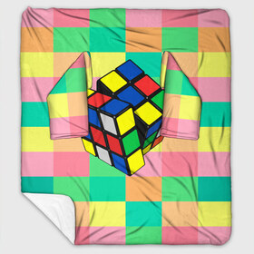 Плед с рукавами с принтом Кубик Рубика , 100% полиэстер | Закругленные углы, все края обработаны. Ткань не мнется и не растягивается. Размер 170*145 | игра | интеллект | куб | кубик | рубик | ум