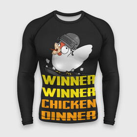Мужской рашгард 3D с принтом Winner Chicken Dinner ,  |  | asia | battle | chicken | dinner | duo | epic | guide | lucky | map | miramar | mobile | mortal | pro | royale | solo | winner | битва | лут | пабг | пубг | стрим | топ