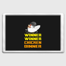 Магнит 45*70 с принтом Winner Chicken Dinner , Пластик | Размер: 78*52 мм; Размер печати: 70*45 | asia | battle | chicken | dinner | duo | epic | guide | lucky | map | miramar | mobile | mortal | pro | royale | solo | winner | битва | лут | пабг | пубг | стрим | топ