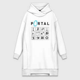 Платье-худи хлопок с принтом PORTAL ,  |  | aperture laboratories | glados | portal | portal 2 | valve | гладос | портал | портал 2 | текстуры | челл