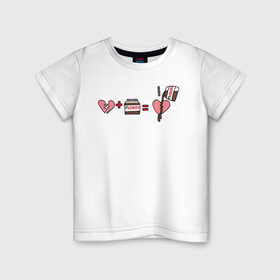 Детская футболка хлопок с принтом NUTELLA , 100% хлопок | круглый вырез горловины, полуприлегающий силуэт, длина до линии бедер | Тематика изображения на принте: 14 февраля | антивалентин | день святого  валентина | любовь | подарок