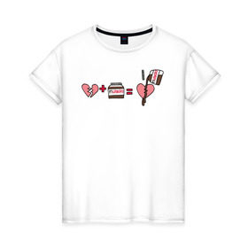 Женская футболка хлопок с принтом NUTELLA , 100% хлопок | прямой крой, круглый вырез горловины, длина до линии бедер, слегка спущенное плечо | 14 февраля | антивалентин | день святого  валентина | любовь | подарок