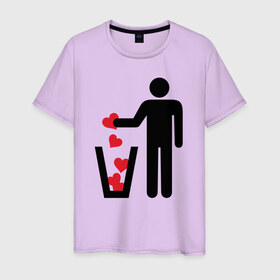 Мужская футболка хлопок с принтом много сердец , 100% хлопок | прямой крой, круглый вырез горловины, длина до линии бедер, слегка спущенное плечо. | 14 февраля | антивалентин | день святого  валентина | любовь | подарок
