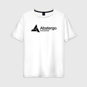 Женская футболка хлопок Oversize с принтом Abstergo Industries , 100% хлопок | свободный крой, круглый ворот, спущенный рукав, длина до линии бедер
 | black flag | brotherhood | chronicles | creed | game | origins | revelations | rogue | syndicate | unity | альтаир | ассасин | игры | кинжал | пираты