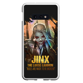 Чехол для Samsung S10E с принтом Jinx , Силикон | Область печати: задняя сторона чехла, без боковых панелей | jinx | kda | league | lol | moba | pentakill | riot | rise | rus | skins | варвик | варус | воин | легенд | лига | лол | маг | стрелок | танк | чемпион