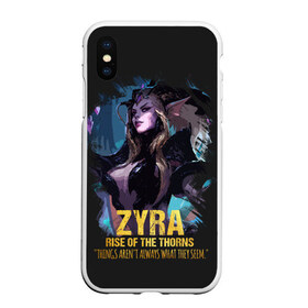 Чехол для iPhone XS Max матовый с принтом Zyra , Силикон | Область печати: задняя сторона чехла, без боковых панелей | Тематика изображения на принте: jinx | kda | league | lol | moba | pentakill | riot | rise | rus | skins | варвик | варус | воин | легенд | лига | лол | маг | стрелок | танк | чемпион