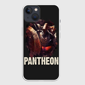 Чехол для iPhone 13 с принтом Pantheon ,  |  | Тематика изображения на принте: jinx | kda | league | lol | moba | pentakill | riot | rise | rus | skins | варвик | варус | воин | легенд | лига | лол | маг | стрелок | танк | чемпион