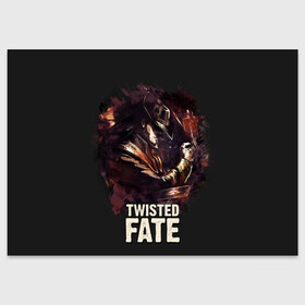 Поздравительная открытка с принтом Twisted Fate , 100% бумага | плотность бумаги 280 г/м2, матовая, на обратной стороне линовка и место для марки
 | Тематика изображения на принте: jinx | kda | league | lol | moba | pentakill | riot | rise | rus | skins | варвик | варус | воин | легенд | лига | лол | маг | стрелок | танк | чемпион